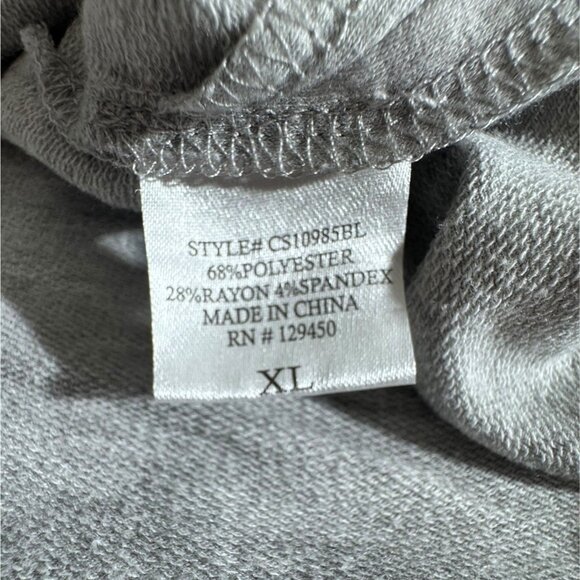 Como‎ Vintage Womens XL Gray 3/4 Sleeve Hooded Vneck Pullover Sweatshirt Blouse - Picture 3 of 4